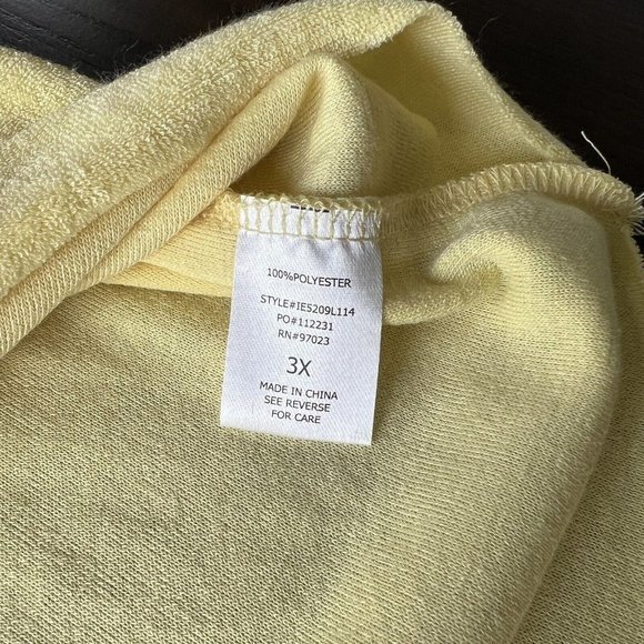 NWT Rebellious One Womens Trendy Plus Size Loop Terry Pullover Hoodie Yellow 3X - Picture 5 of 8